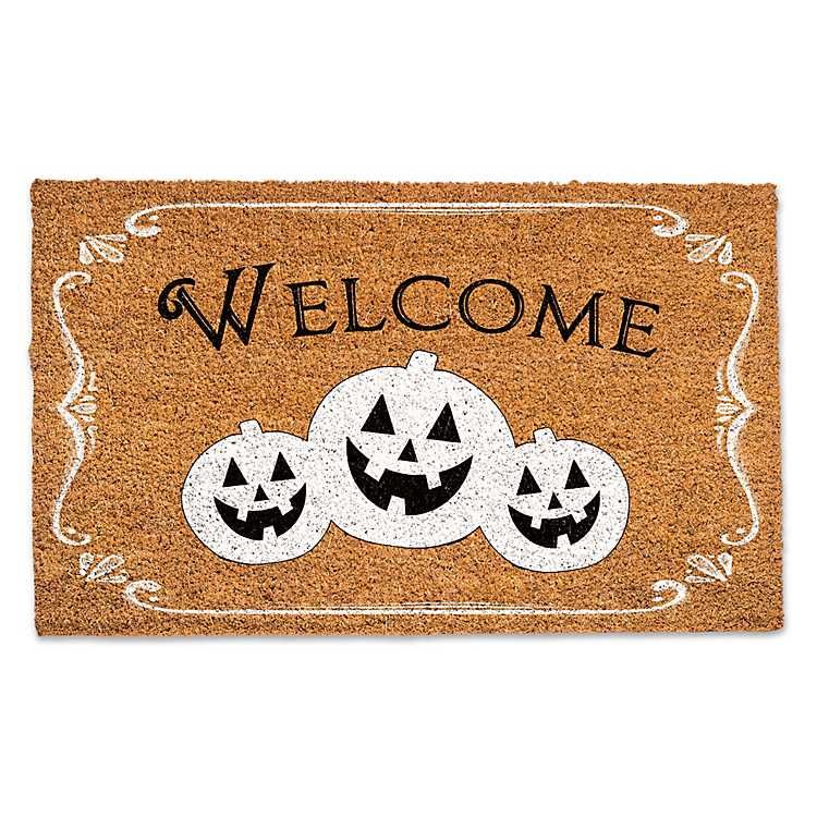 New! Welcome Jack-o-Lantern Halloween Coir Doormat | Kirkland's Home