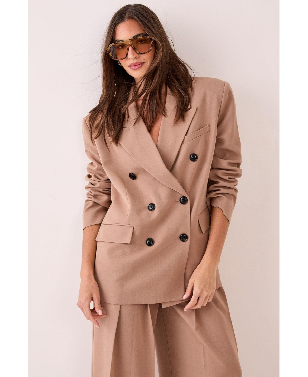 Nasty Gal Women's Double Breasted Oversized Blazer - Taupe | Macy's
