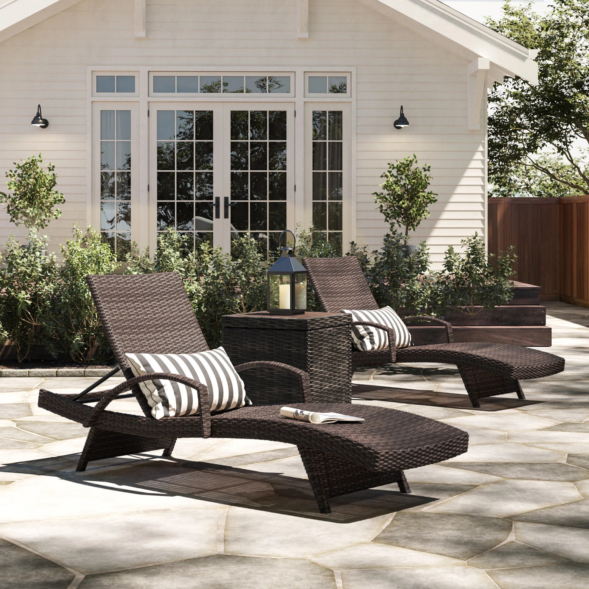 Billur Outdoor Chaise Lounge Set (Set of 2) | Wayfair North America