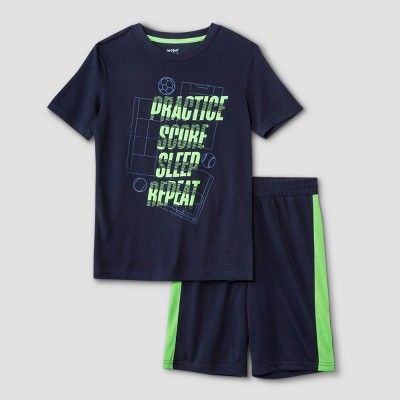 Boys' 2pc Sports Pajama Set - Cat & Jack™ Blue | Target