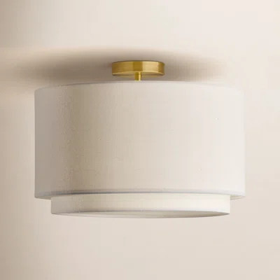 Finley Linen Drum Semi Flush Mount | Wayfair North America