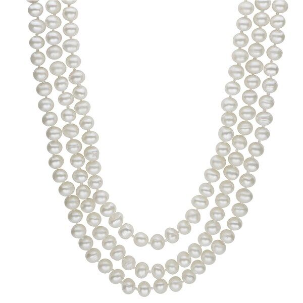 Pearls For You 64-inch Endless White Freshwater Pearl Necklace (6-7 mm) | Bed Bath & Beyond