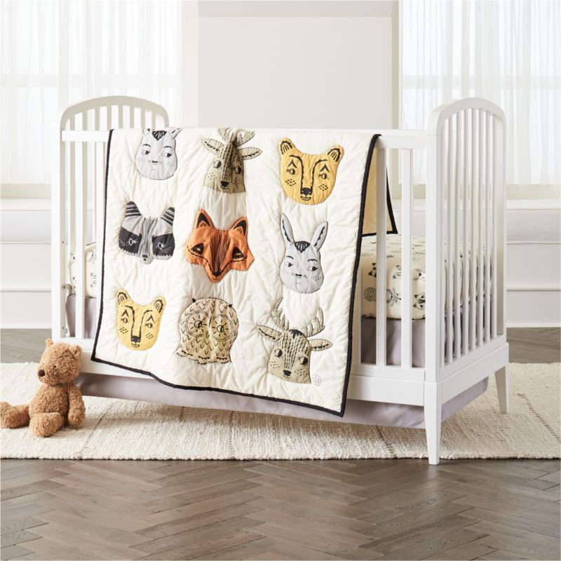 Roxy Marj Woodland Animal Baby Crib Quilt + Reviews | Crate & Kids | Crate & Barrel