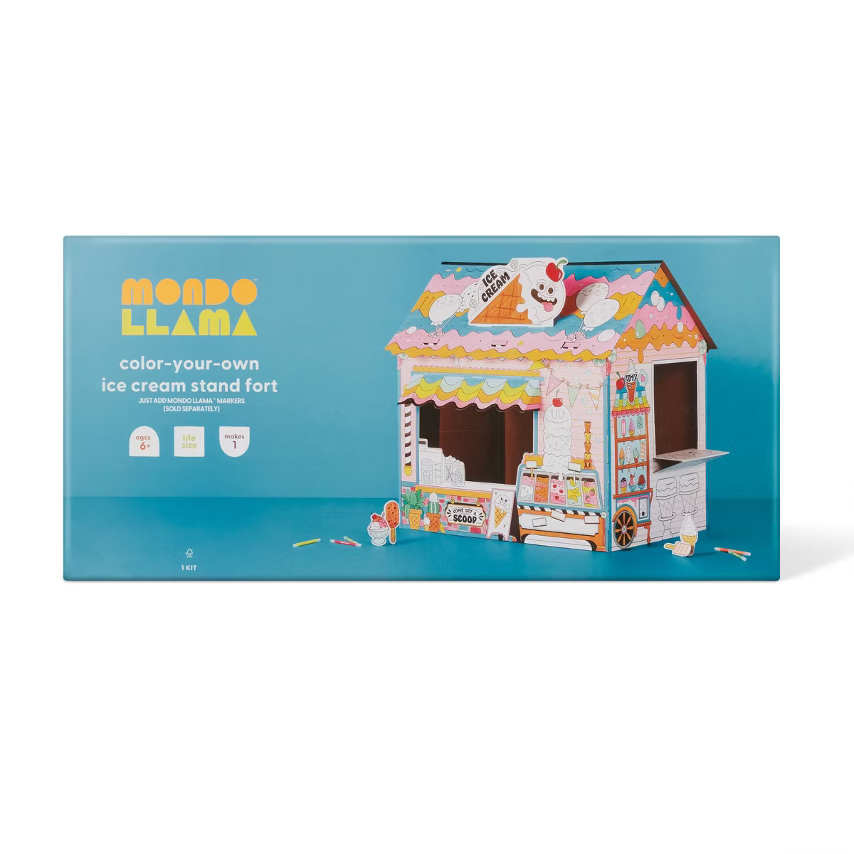 Color-Your-Own Ice Cream Shop Fort - Mondo Llama™ | Target