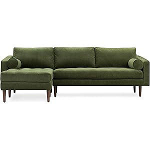 Poly and BARK Sofas (Left Sectional - Velvet, Distressed Green Velvet) | Amazon (US)