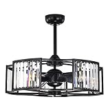 Warehouse of Tiffany Mirunala 29 Inch Modern Glam Crystal Shade Ceiling Fandelier with Remote, Matte | Amazon (US)