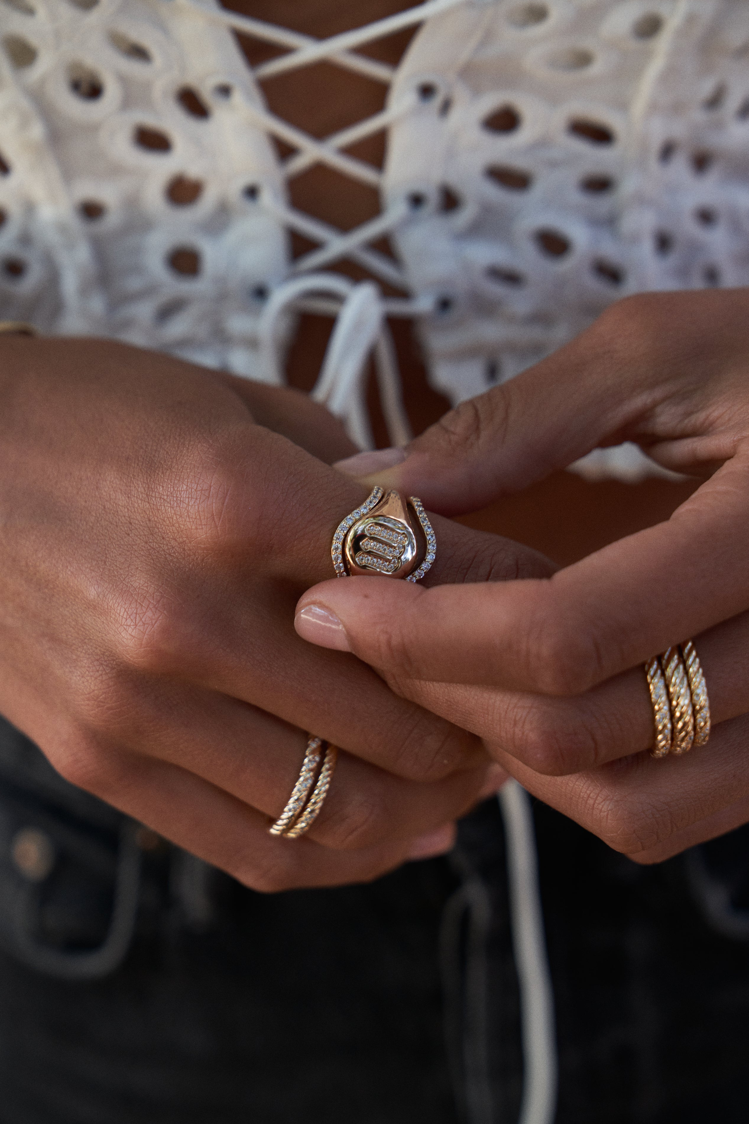 Gothic Initial Signet Ring | Lili Claspe