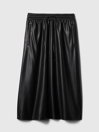 Vegan Leather Midi Skirt | Gap (US)
