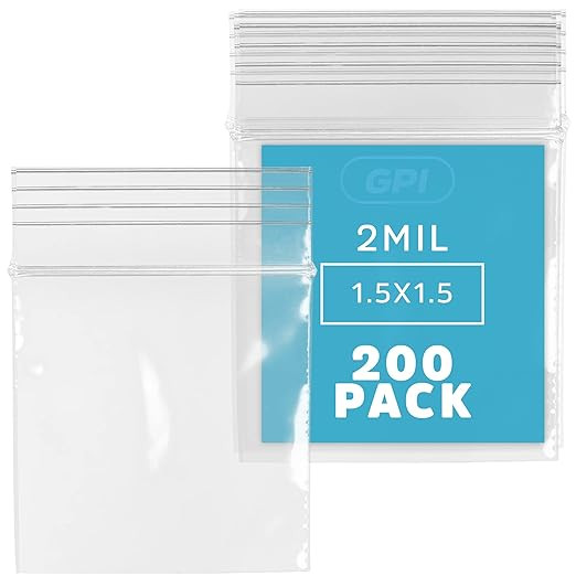 Clear Plastic Reclosable Zip Bags - Bulk GPI Pack Of 200 1.5" x 1.5" 2 Mil Thick Strong & Durable... | Amazon (US)