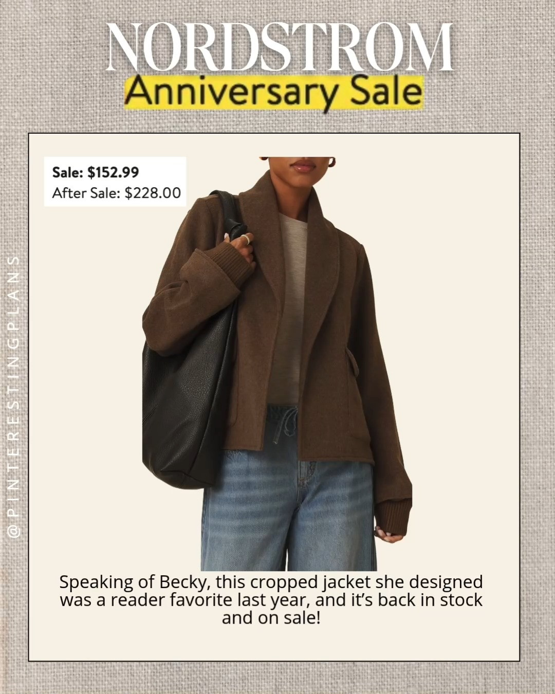 Speaking of Becky, this cropped jacket she designed was a reader favorite last year, and it’s back in stock and on sale!

#LTKootd #LTKSeasonal #LTKSaleAlert