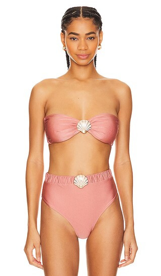 Seashell Bandeau Bikini Top in Dark Quartz | Revolve Clothing (Global)