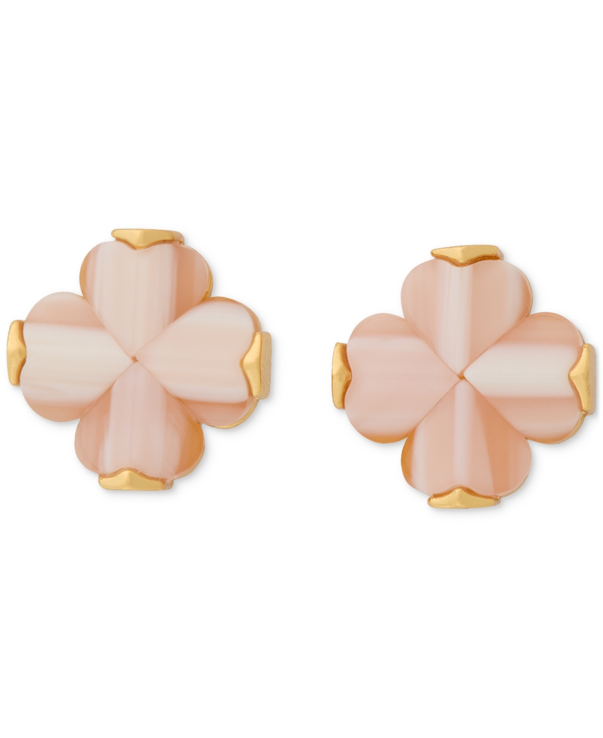 kate spade new york Gold-Tone Spade Flower Stud Earrings - Pink | Macy's