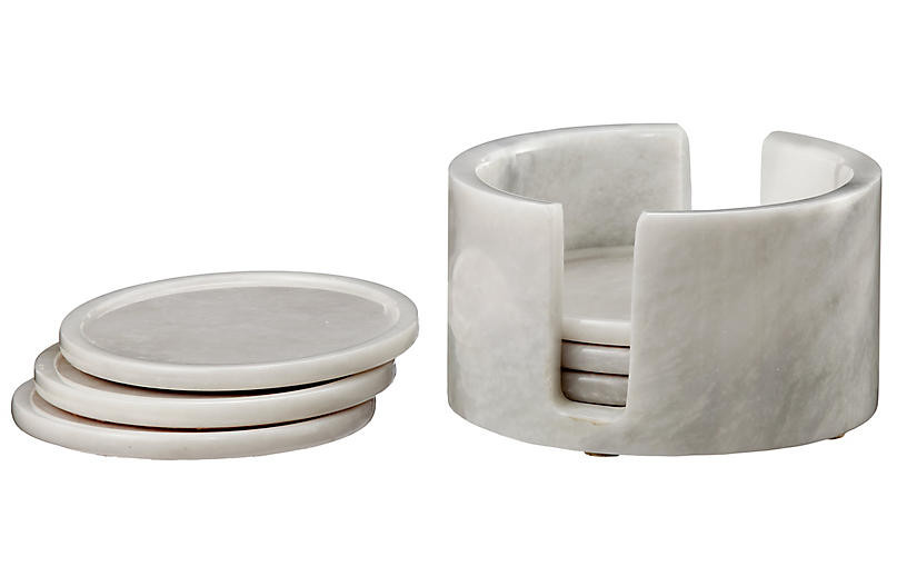 S/6 Traver Coasters, Pearl | One Kings Lane