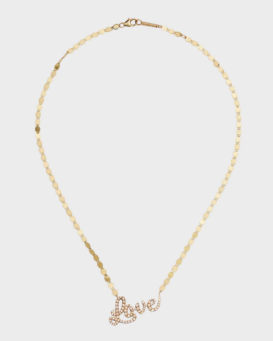 LANA Flawless Cursive "Love" on Chain Necklace | Neiman Marcus