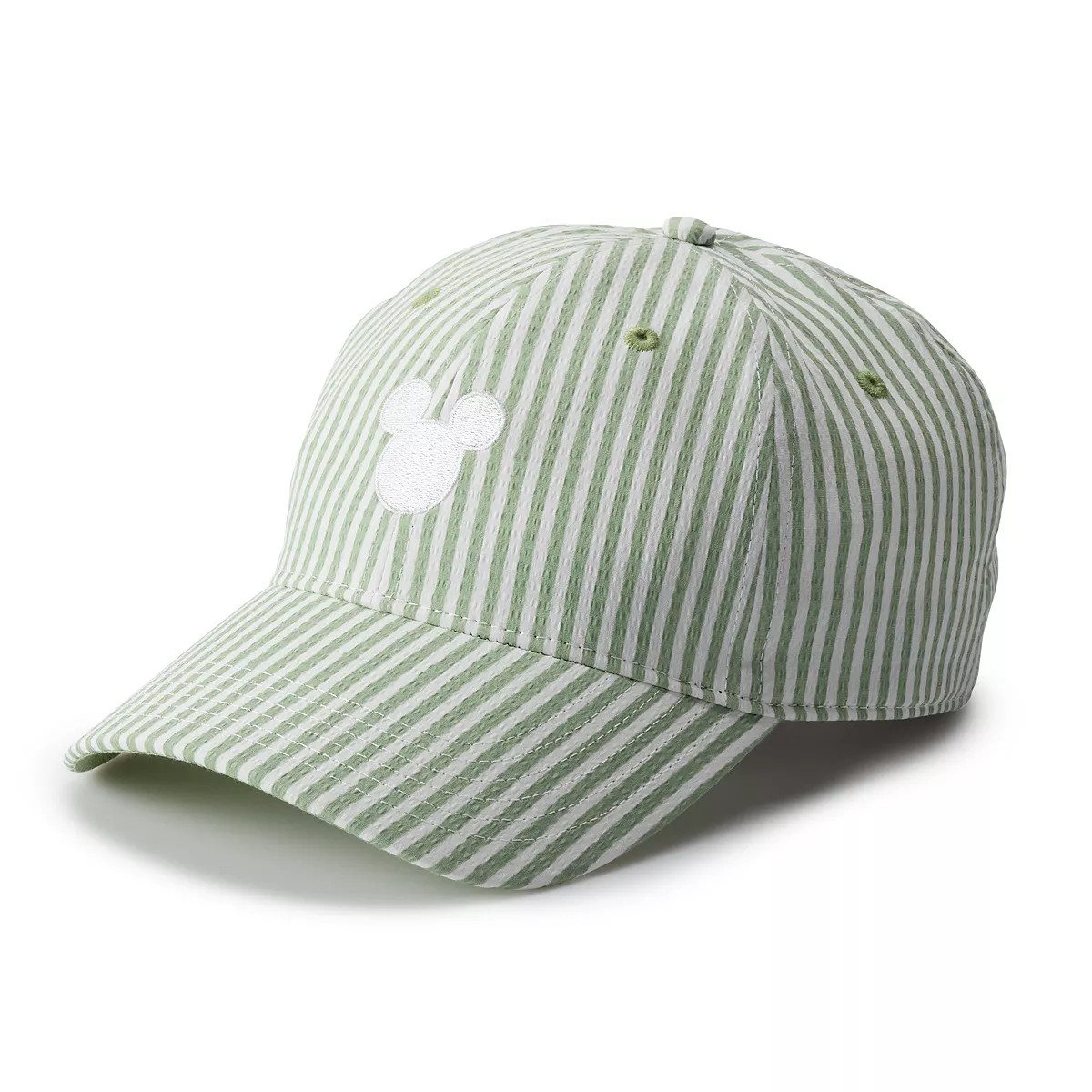 Disney's Mickey Mouse Women's Seersucker Green Striped Dad Hat | Kohl's