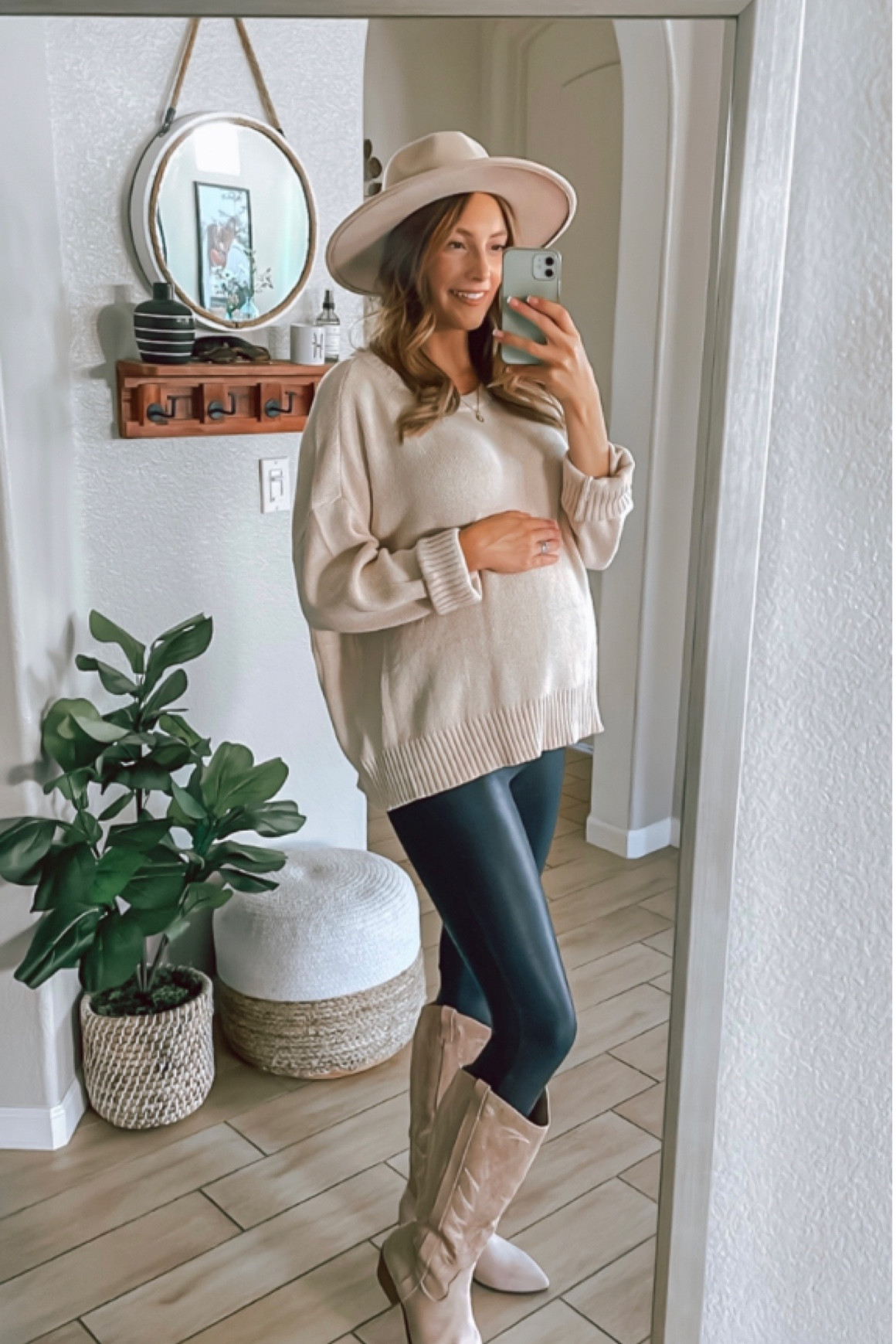 Oversized cardigan, western boots, spanx, fall outfit, maternity outfit

#LTKbump #LTKSeasonal