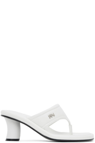 White Padded Heeled Sandals | SSENSE
