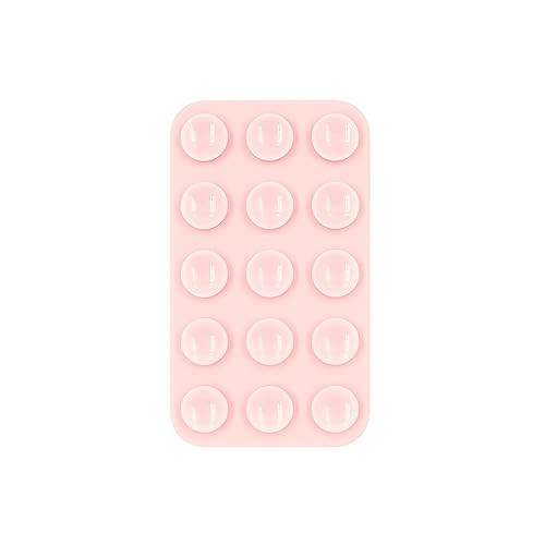 Double-Faced Silicone Suction Phone Case Adhesive Mount，Compatible with iPhone and Android Cellphone case (Chalk Pink) | Amazon (US)