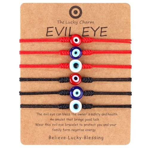 JUVJEW Evil Eye Anklet Bracelets for Women Red String Rope Knot Strand Bracelet mal de ojo Protection Jewelry (evileye bracelet anklets bulk) | Amazon (US)