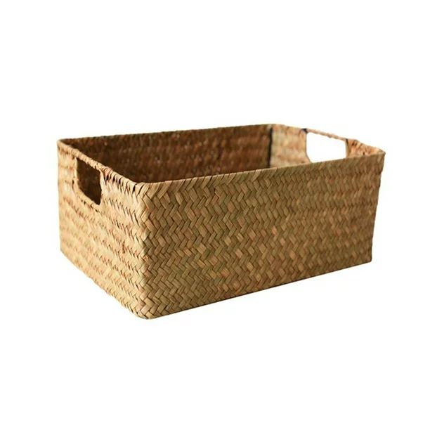 Yannee Rectangular Hand-woven Basket,Closet Storage Organizer Basket,Handmade Wicker Storage Bask... | Walmart (US)