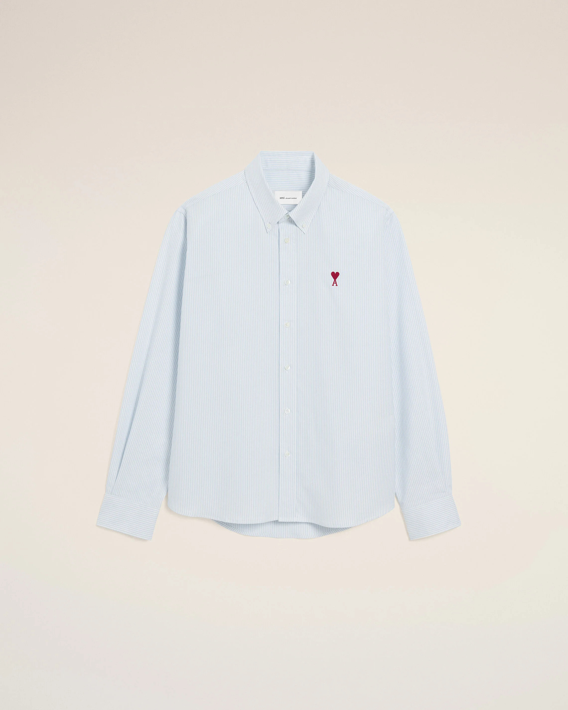 Sky Blue/Natural White Button-Down Ami De Coeur Shirt | AMI PARIS | AMI Paris FR