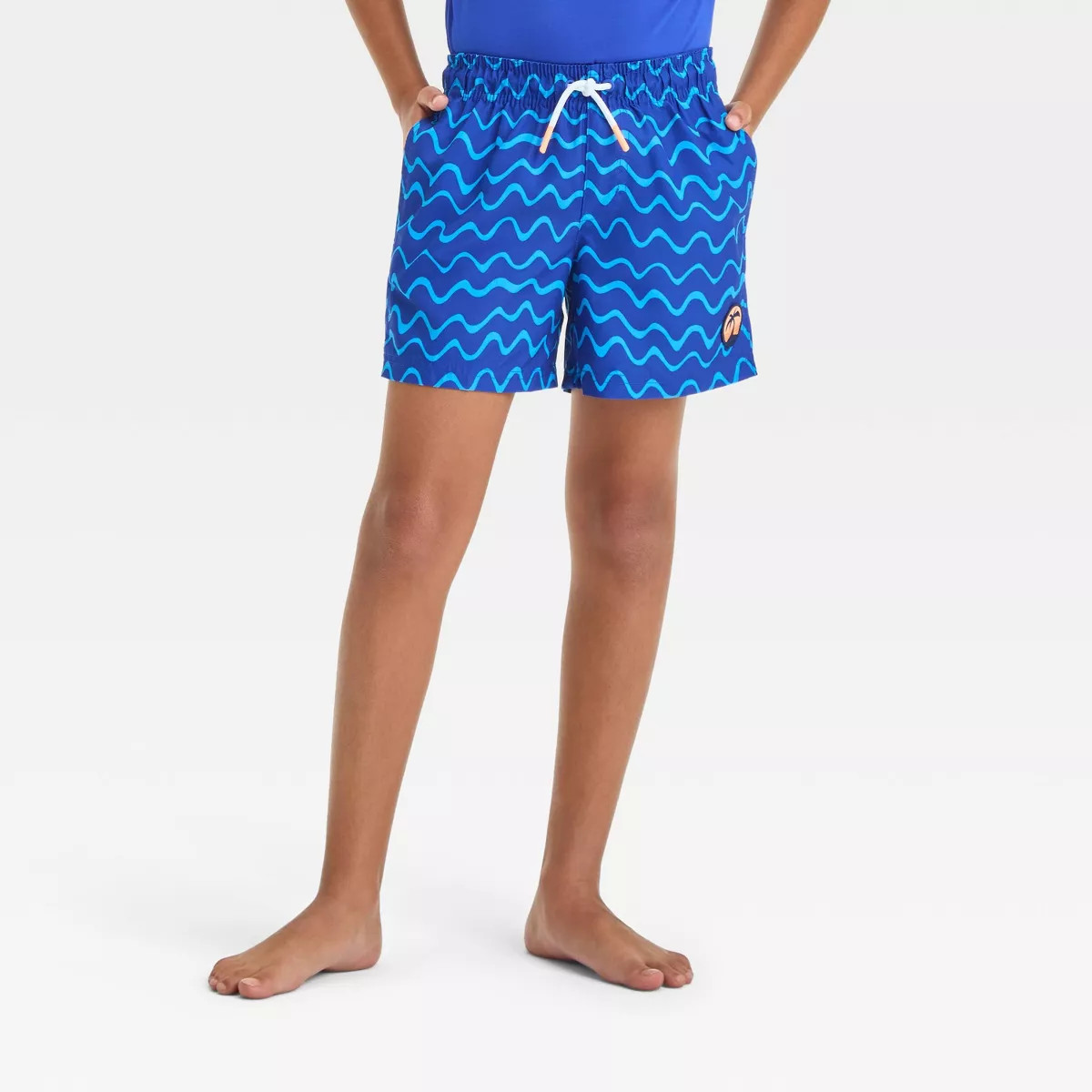 Boys' Waves Printed Swim Shorts - Cat & Jack™ Blue M | Target