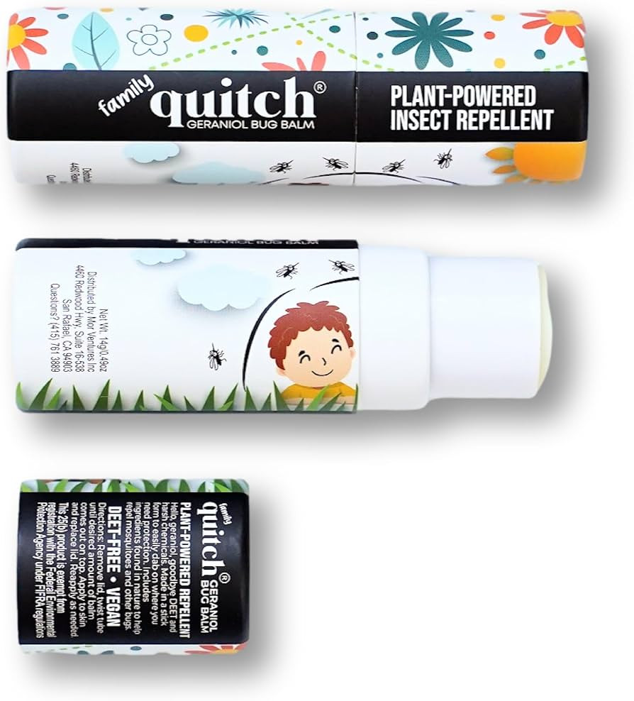 Quitch Geraniol Bug Balm, Bug Spray Alternative Travel Size Repellent, DEET Free Mosquito Shield ... | Amazon (US)