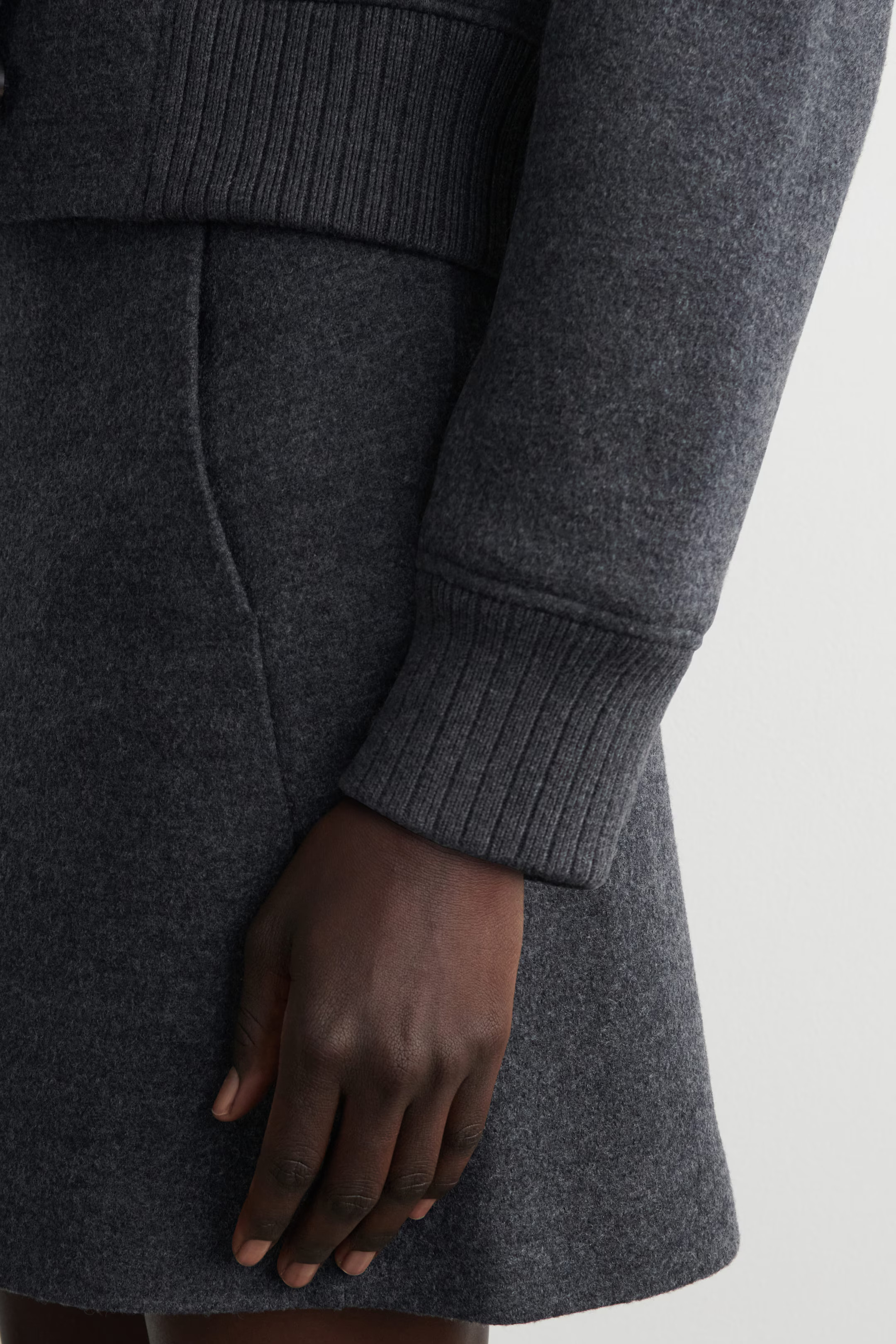 BOILED MERINO WOOL MINI SKIRT - GRAY | COS US | COS (US)