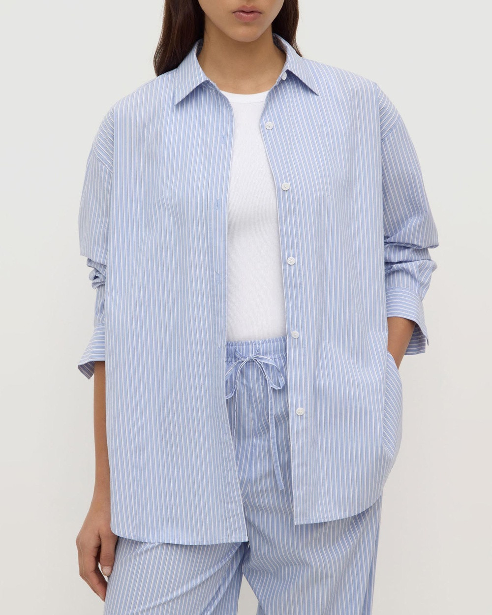 Assembly Label - Nixie Stripe Long Sleeve Shirt - Tops (Blue & White Stripe) Nixie Stripe Long Sleeve Shirt | THE ICONIC (AU & NZ)