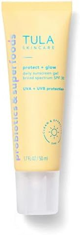 TULA Skin Care Protect + Glow Daily Sunscreen Gel Broad Spectrum SPF 30 | Skincare-First, Non-Gre... | Amazon (US)