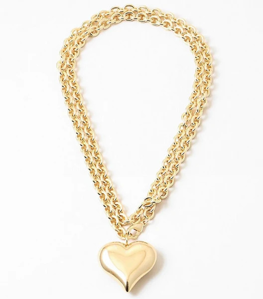 Long Puffy Heart Necklace | Erin McDermott Jewelry