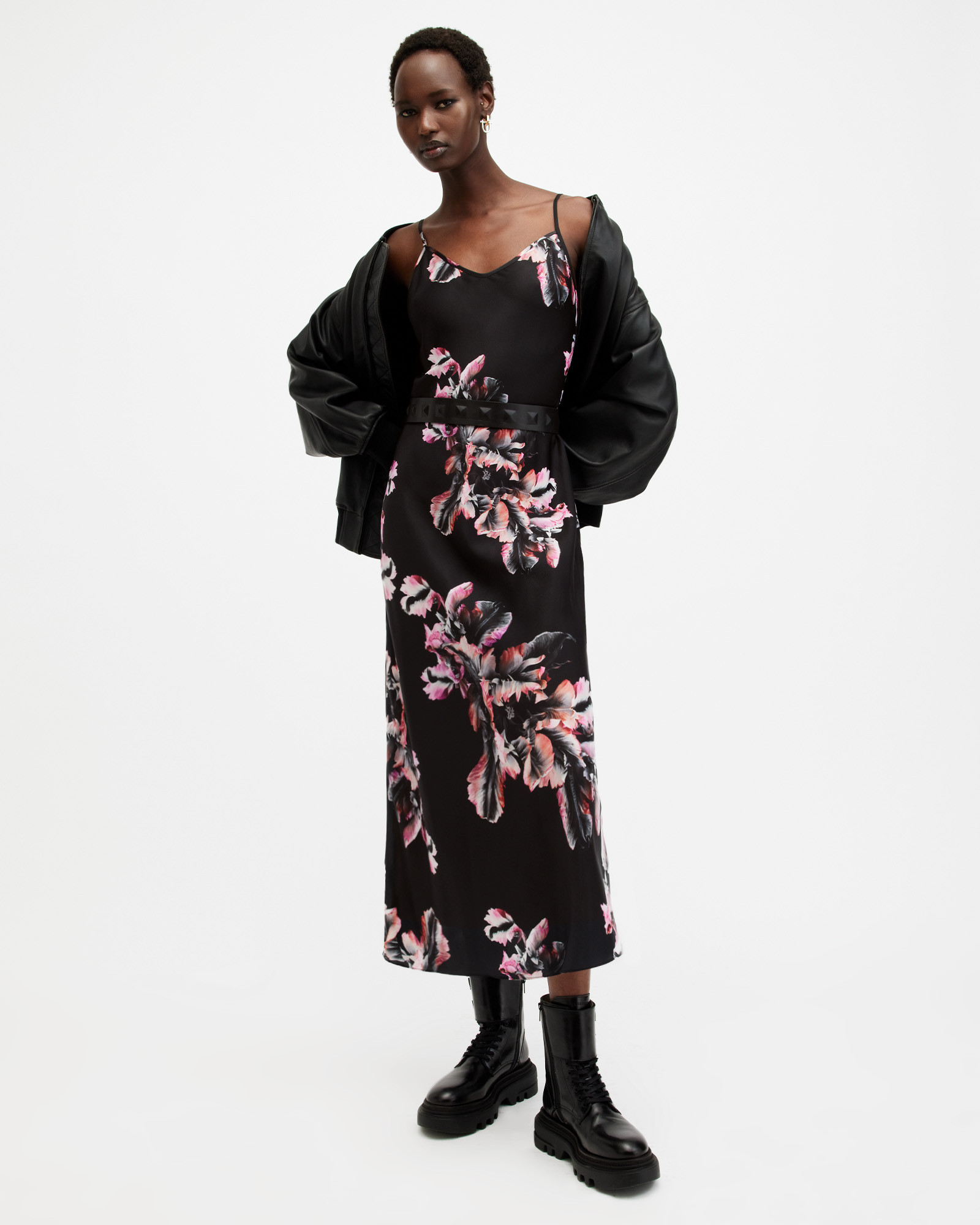 AllSaints Bryony V-Neck Maxi Slip Dress | AllSaints UK