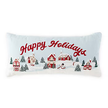 new!North Pole Trading Co. Happy Holidays Lumbar Pillow | JCPenney