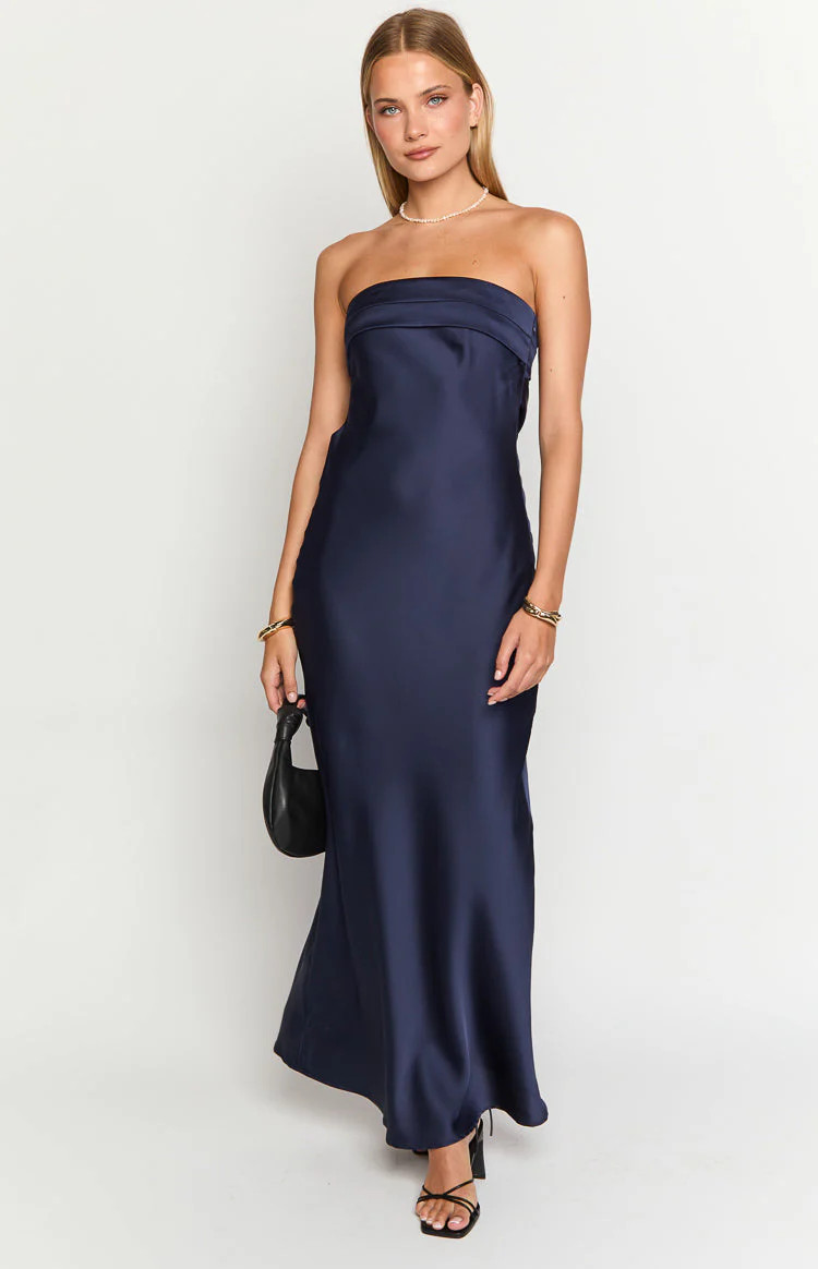 Maiah Navy Maxi Dress | Beginning Boutique (US)