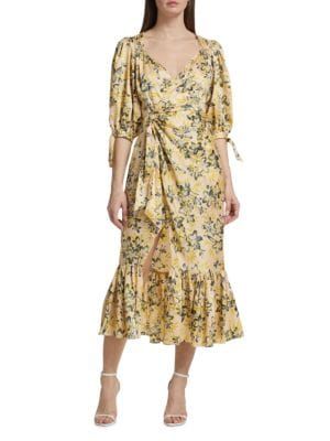 Kerstin Floral Print Midi Dress | Saks Fifth Avenue OFF 5TH