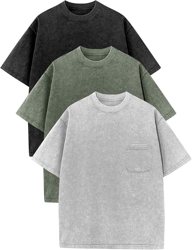 COZYPOIN 3 Pack Unisex Boys Girls T-Shirts Kids Short Sleeve Crewneck Acid Washed Tee Shirts Summ... | Amazon (US)
