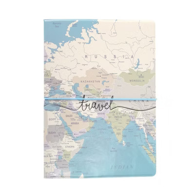 Unique Bargains Map Design Passport Holder Blue Beige 1 Pc | Target