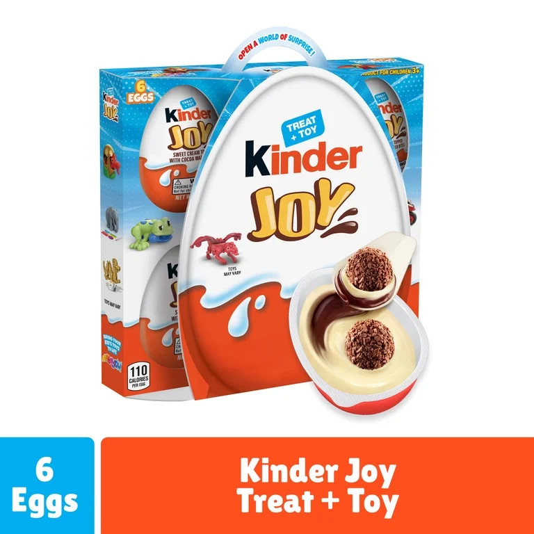 Kinder Joy Eggs, 6 Count, Treat Plus Toy, Sweet Creams and Chocolatey Wafers, Individually Wrappe... | Walmart (US)