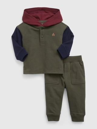 Baby Colorblock Henley Sweat Set | Gap (US)