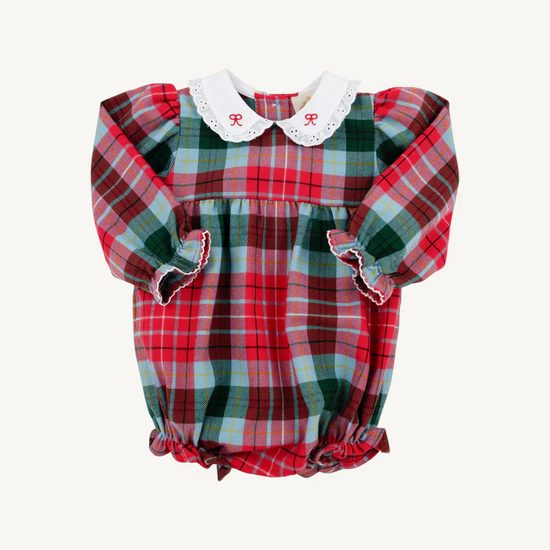 Long Sleeve Britt Bubble - Wilson Pier Plaid with Worth Avenue White | The Beaufort Bonnet Company