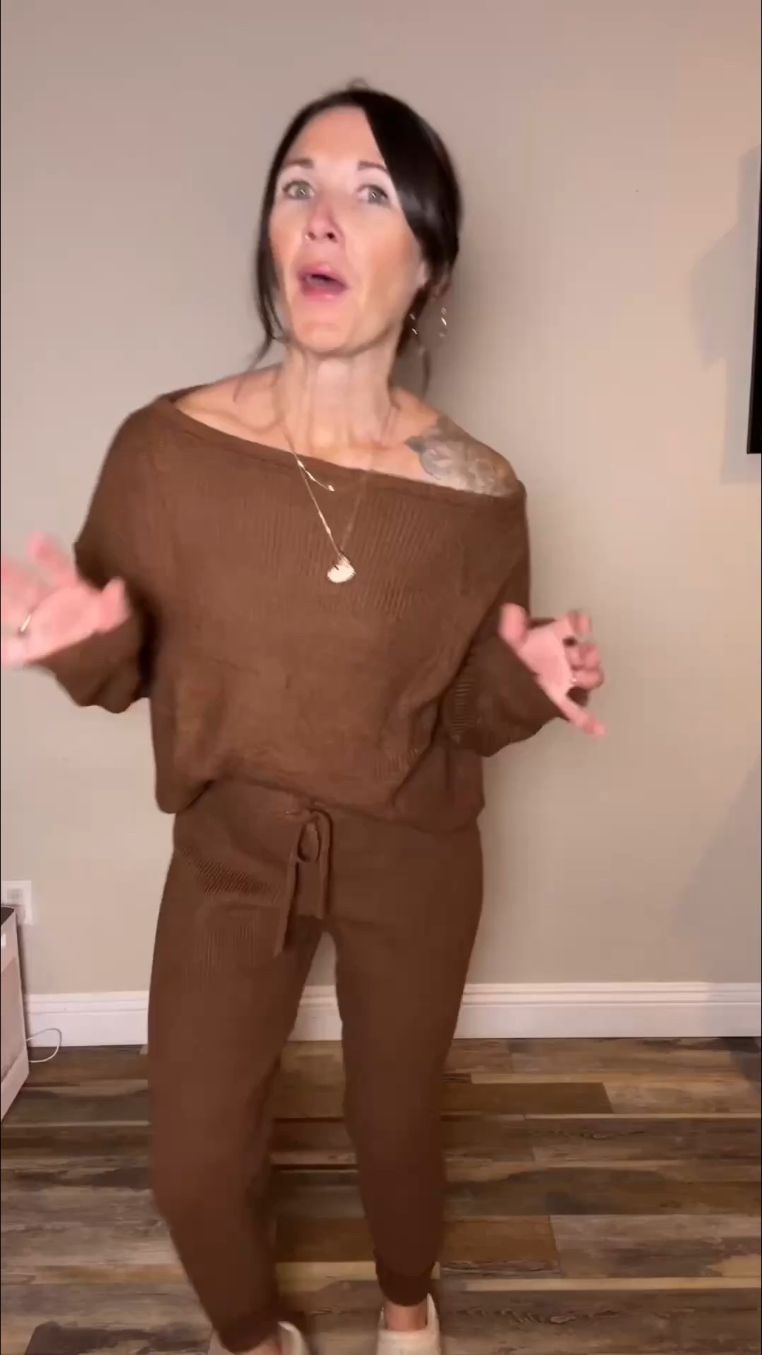 This ribbed knit set is one of those throw on and instantly look put together outfits 🙌 Soft, stretchy, and flattering in all the right places. Perfect for running errands, casual days, or lounging but still feeling cute. I love wearing the top off-the-shoulder for an elevated touch ✨

#cozyset
#matchingset
#ribbedset
#neutraloutfit
#comfychic
#everydayoutfit
#momstyle
#momfashion
#casualchic
#loungewearstyle
#fallneutrals
#effortlessstyle
#athleisurewear
#ltkfinds
#ltkstyle
#amazonfashion
#neutralvibes
#ootdinspo


#LTKmomlife #LTKootd #LTKgrwm