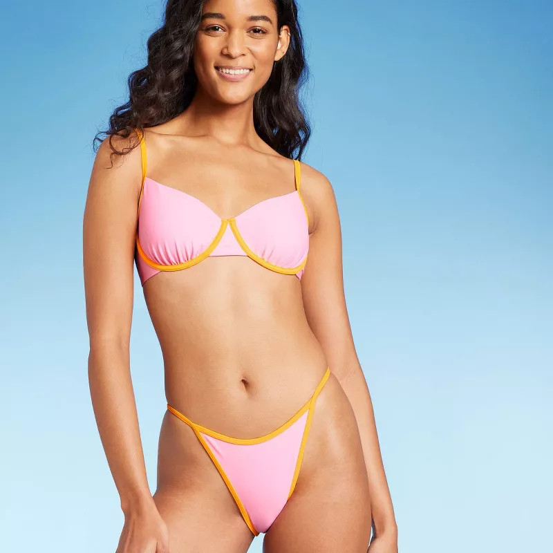 Women's Colorblock High Leg Cheeky Bikini Bottom - Wild Fable™ | Target
