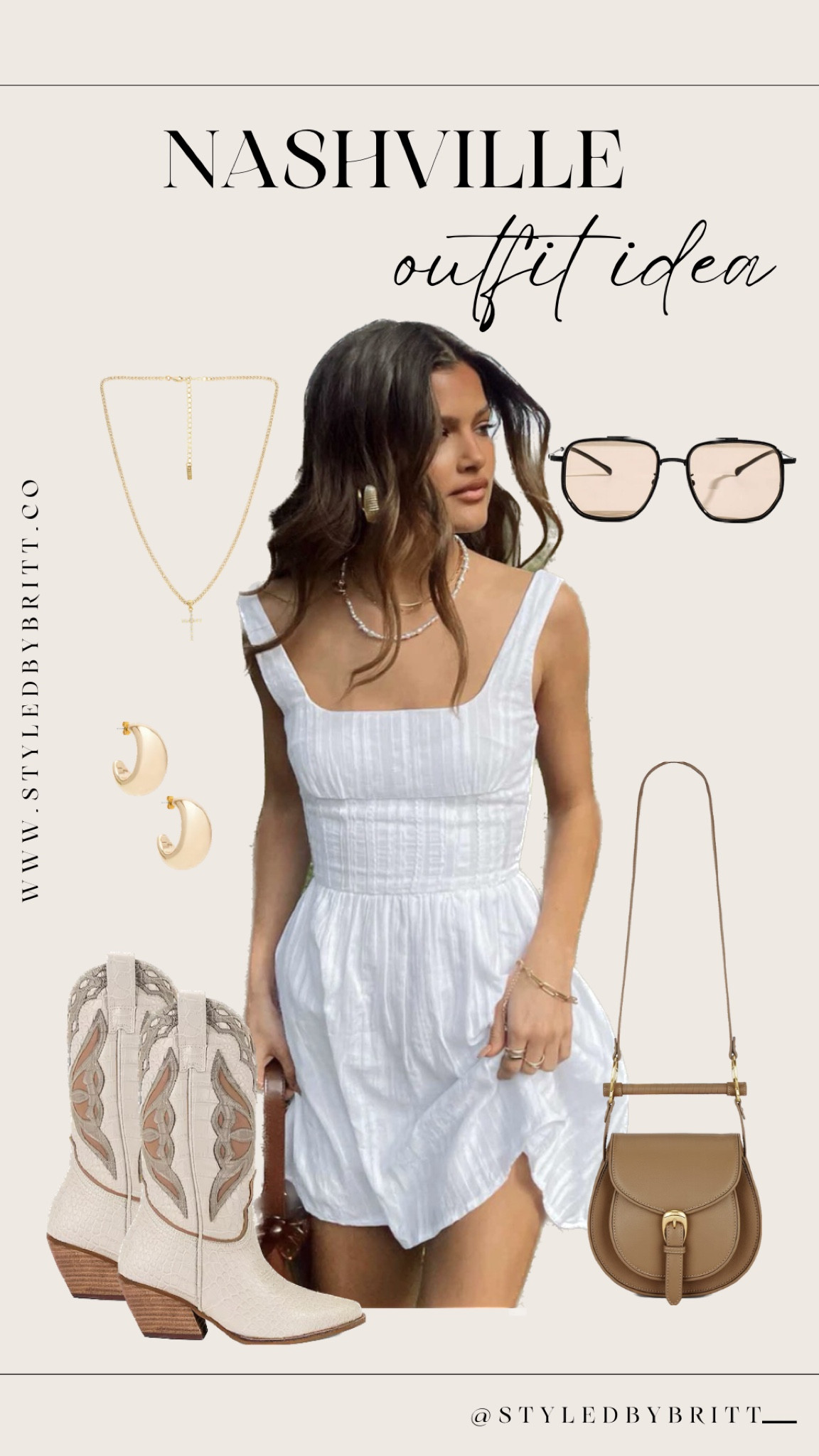 Country concert, Nashville outfit, white dress

#LTKstyletip #LTKsalealert #LTKFind