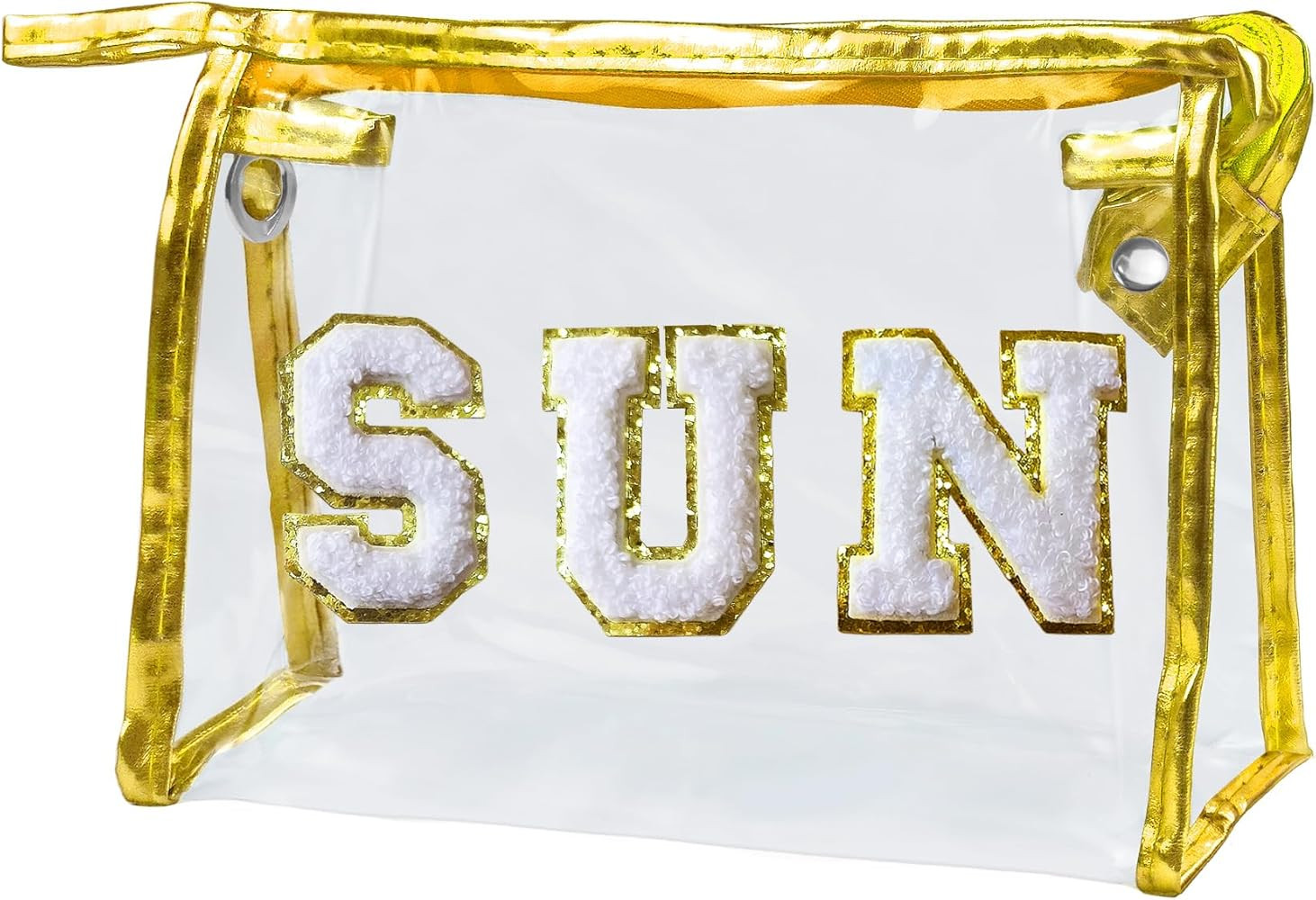 Clear Makeup Bag Preppy Sunscreen Zipper Pouch Cosmetic Beach Travel Summer Stuff Small Make Up P... | Amazon (US)