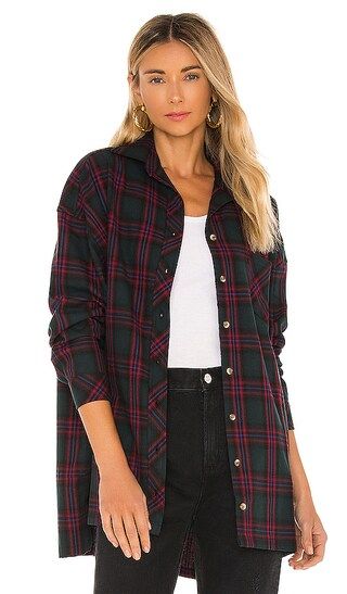 Gela Oversized Top in Green Plaid | Revolve Clothing (Global)