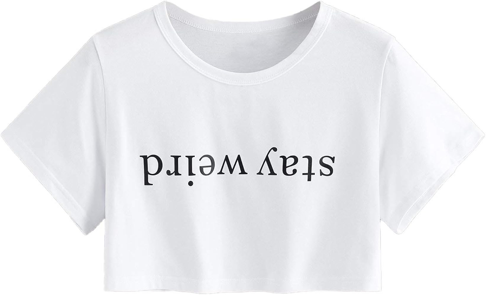 SweatyRocks Women's Summer Letter Print Crop Top T-Shirts Casual Short Sleeve Cropped Tee | Amazon (US)