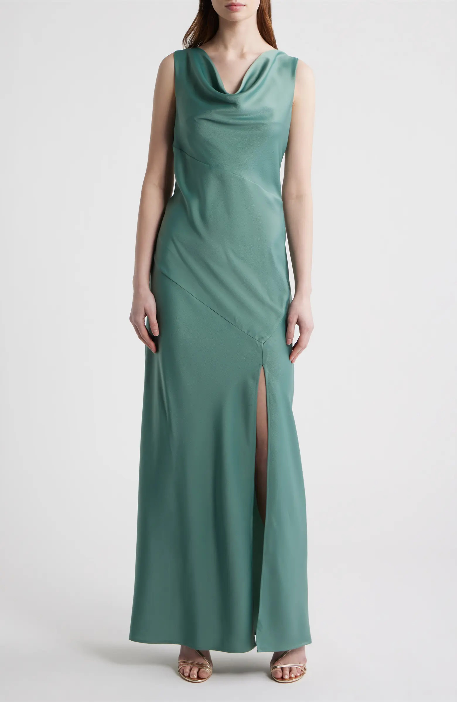 Lea Cowl Neck Satin Gown | Nordstrom