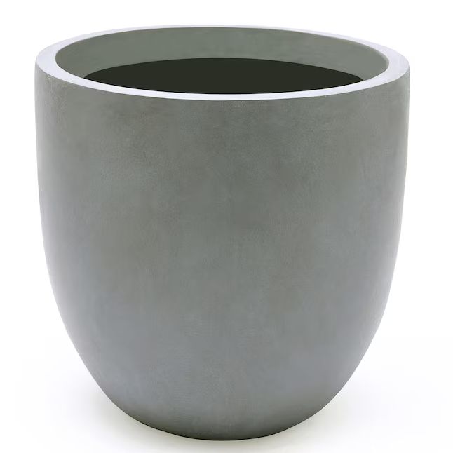 LuxenHome 9.9-in W x 9.2-in H Gray Mixed/Composite Contemporary/Modern Indoor/Outdoor Planter | Lowe's