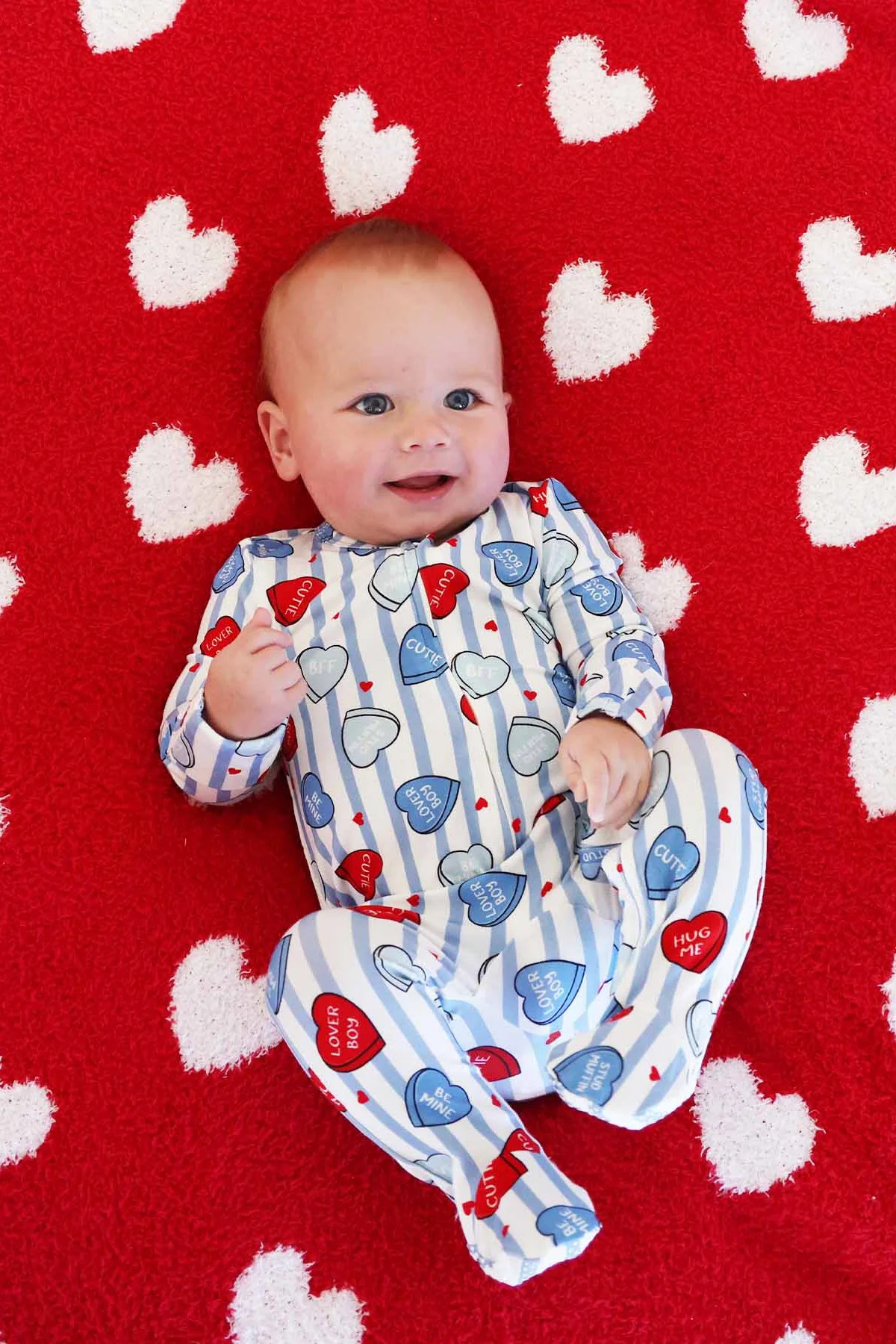 Sweet Like Candy Zipper Footie | Blue | Caden Lane