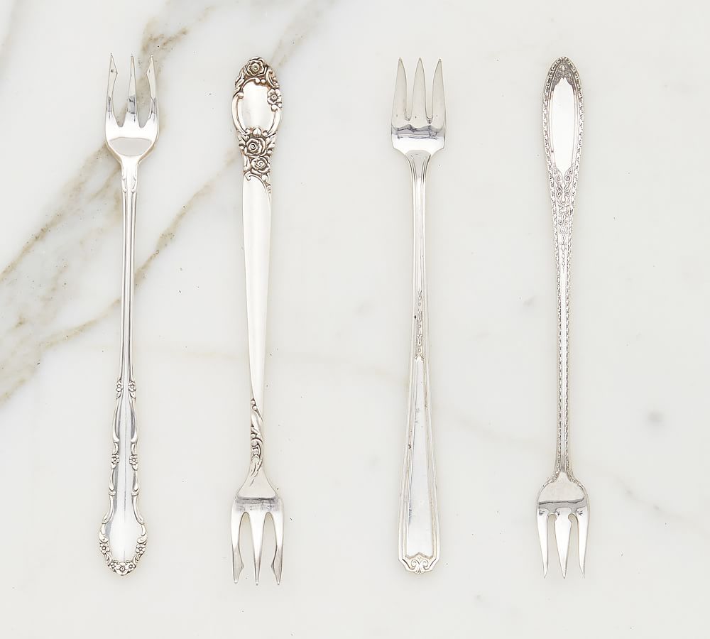 Vintage Found Hotel Silver Appetizer Forks - Set of 4 | Pottery Barn (US)